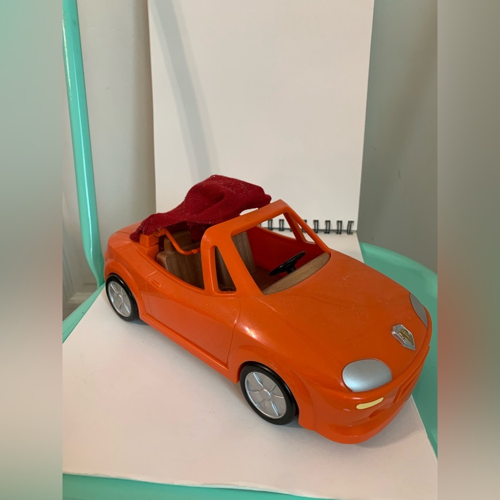 Orange Convertible Toy Car for Dolls - Kids Toys